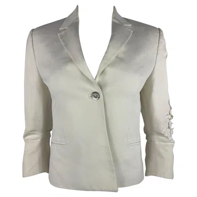Pre-owned Versace Gianni  White Blazer Jacket, Size 38