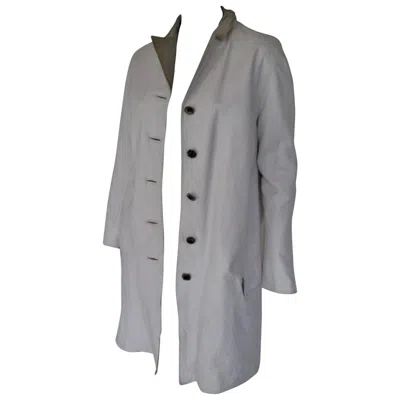 Pre-owned Versace Gianni  White Leather Coat