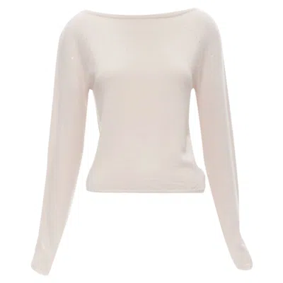 Versace Gianni  Wool Pastel Silver Sequins Sweater In White