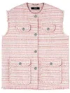 Versace Oversize Tweed Vest In Rosa