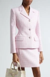 Versace Gingham Virgin-wool Blazer In Pastel Pink White