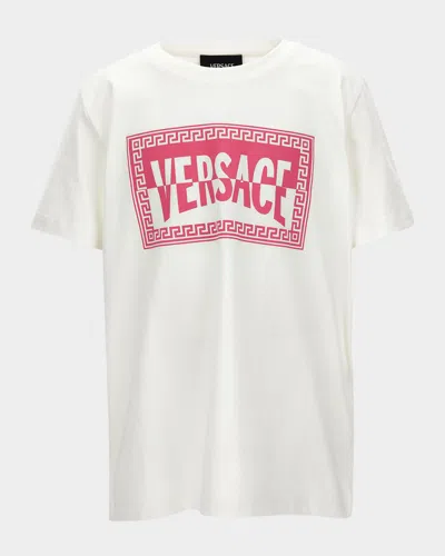 Versace Kids' Girl's '90s Vintage Logo Short-sleeved T-shirt In Neutral