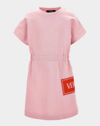 Versace Kids' Girl's Fleece Dress W/ Vintage Logo-print In Multi