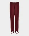 Versace Girl's Logo-print Stir Up Leggings In Burgundy