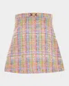 Versace Girl's Medusa Chain Tweed Mini Skirt