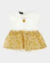 Versace Girl's Medusa Necklace Print Barocco Romper In White