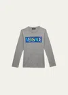 Versace Logo Cotton Jersey T-shirt In Whitemulticolor
