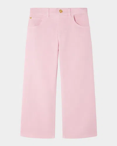 Versace Kids' Girl's Stretch Denim Slim Fit Pants In Pink