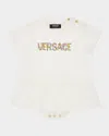Versace Girl's Stretch Jersey Romper Dress In White