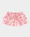 Versace Girl's Underwater Barocco Tiered Poplin Skirt