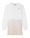 Versace Barocco-print Dress In White+pink