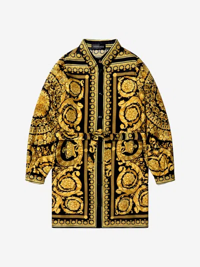 Versace Babies' Girls Baroque Print Shirt Dress 8 Yrs Multicoloured