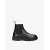 Versace Round-toe Leather Ankle Boots In Black