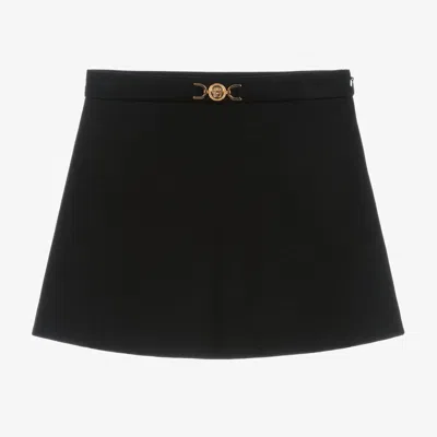 Versace Kids' Girls Black Viscose Milano Jersey Skirt