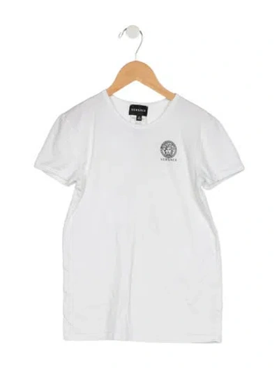 Pre-owned Versace Kids' Girls Branded Pattern Printed Shirt In White