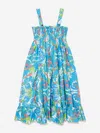 Versace Paisley-print Flared Dress In Blue