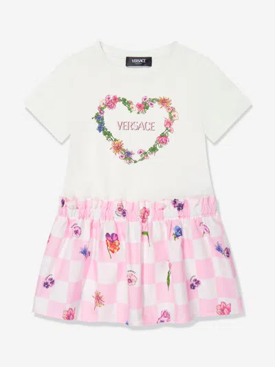 Versace Blossom Baby T-shirt Dress In White+print