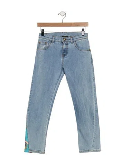Pre-owned Versace Kids' Girls' Denim Pants In Multicolor