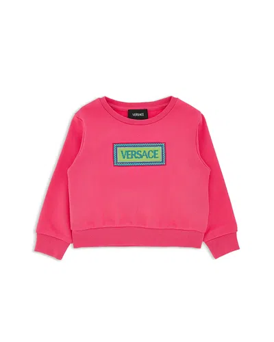 Versace Girls' Electric Logo Embroidery Fleece Sweatshirt - Baby, Little Kid In Pink