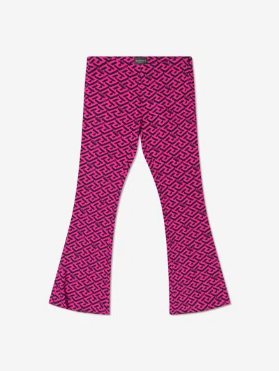 Versace Babies' Girls Flared Leggings In Pink