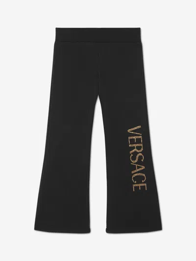 Versace Babies'  Girls Flared Logo Joggers In Black