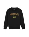 Versace Girls' Fleece Logo Sweatshirt - Little Kid In Black+chestnutgold