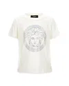 Versace Girls' Greca Medusa Graphic Tee - Little Kid In White+crystal