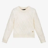 VERSACE GIRLS IVORY KNITTED WOOL SWEATER