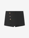 Versace Girls Black Kids Branded Gold-toned Buttons Stretch-woven Skort 8-14 Years In Black