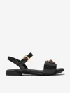 Versace Crystal-embellished Medusa Heart Metallic-leather Sandals 8-10 Years In Black