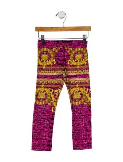 Pre-owned Versace Babies'  Girls Leggings In Pink