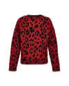 Versace Leopard-print Jumper In Lipstick Red