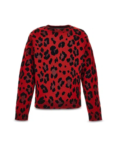 VERSACE GIRLS' LEOPARD JACQUARD SWEATER - BIG KID