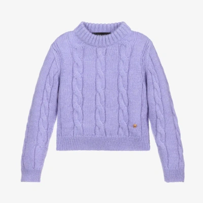 Versace Kids' Girls Lilac Mohair Sweater In Purple