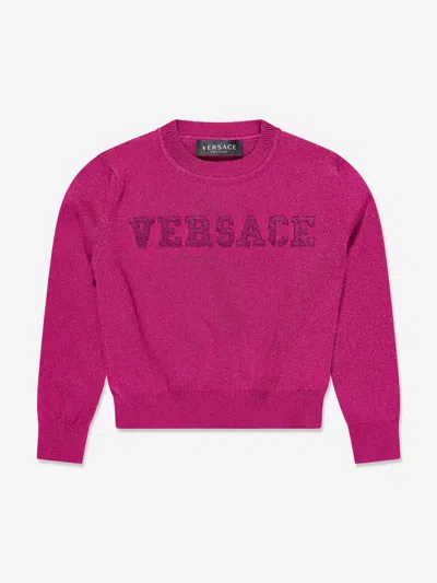 VERSACE GIRLS LOGO KNITTED SWEATER