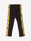 Versace Barocco-print Cotton Leggings In Black