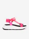 Versace Logo-print Touch-strap Sandals In Pink