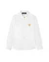 VERSACE GIRLS' MEDUSA EMBROIDERED SHIRT - BIG KID