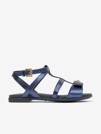Versace Kids'  Girls Medusa Heart Sandals In Blue