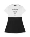 Versace Little Girl's & Girl's Medusa Milano Print T-shirt Dress In White+black