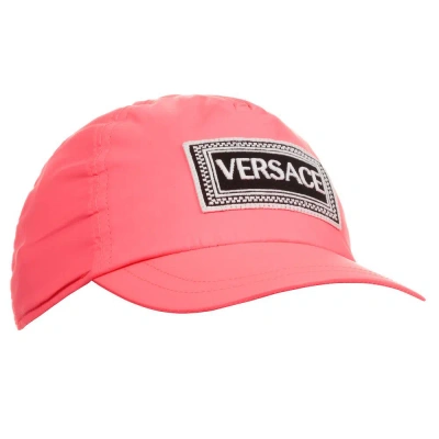 Versace Kids' Girls Neon Pink Logo Cap