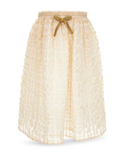 Versace Girls' Organza Check Cloque Skirt - Little Kid, Big Kid In Neutral