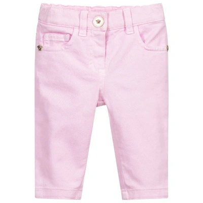 Versace Babies' Girls Pale Pink Denim Jeans