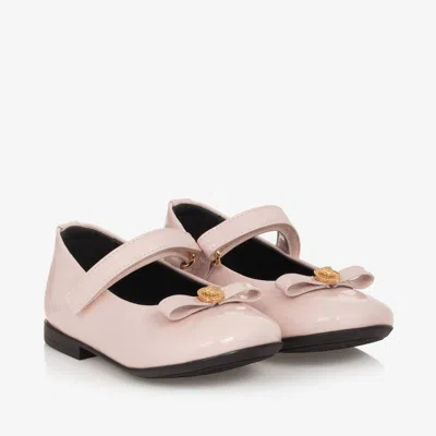 Versace Babies' Girls Pale Pink Patent Leather Shoes