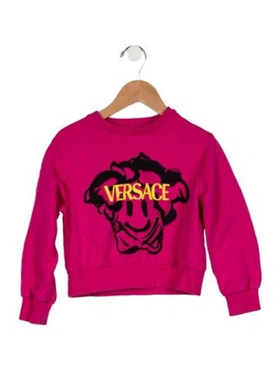 Pre-owned Versace Babies' Girls Pattern Printed Sweatshirt In Pink