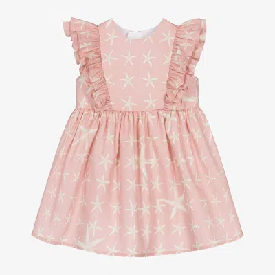 Versace Babies' Girls Pink Cotton Stella Marina Dress