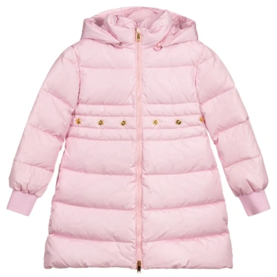 Versace Kids' Girls Pink Down Padded Coat