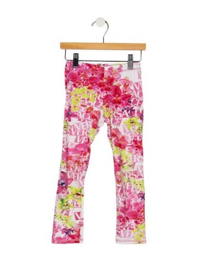 Pre-owned Versace Babies' Girls' Printed Leggings In Pink