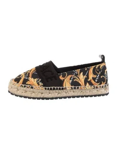 Pre-owned Versace Babies' Girls' Printed Slip-ons In Black