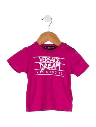 Pre-owned Versace Babies' Girls' Printed T-shirt In Pink